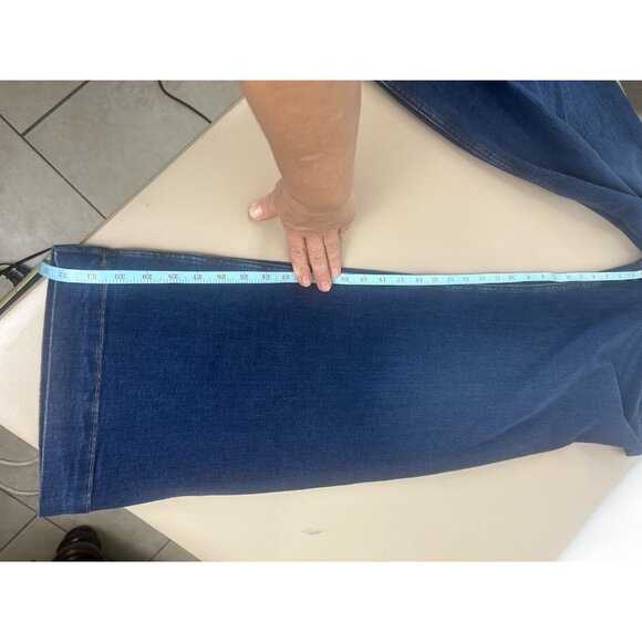 Maeve Anthropologie JeanS Women 32 TALL Colette High Rise Wide Leg Dark Denim - Picture 11 of 16